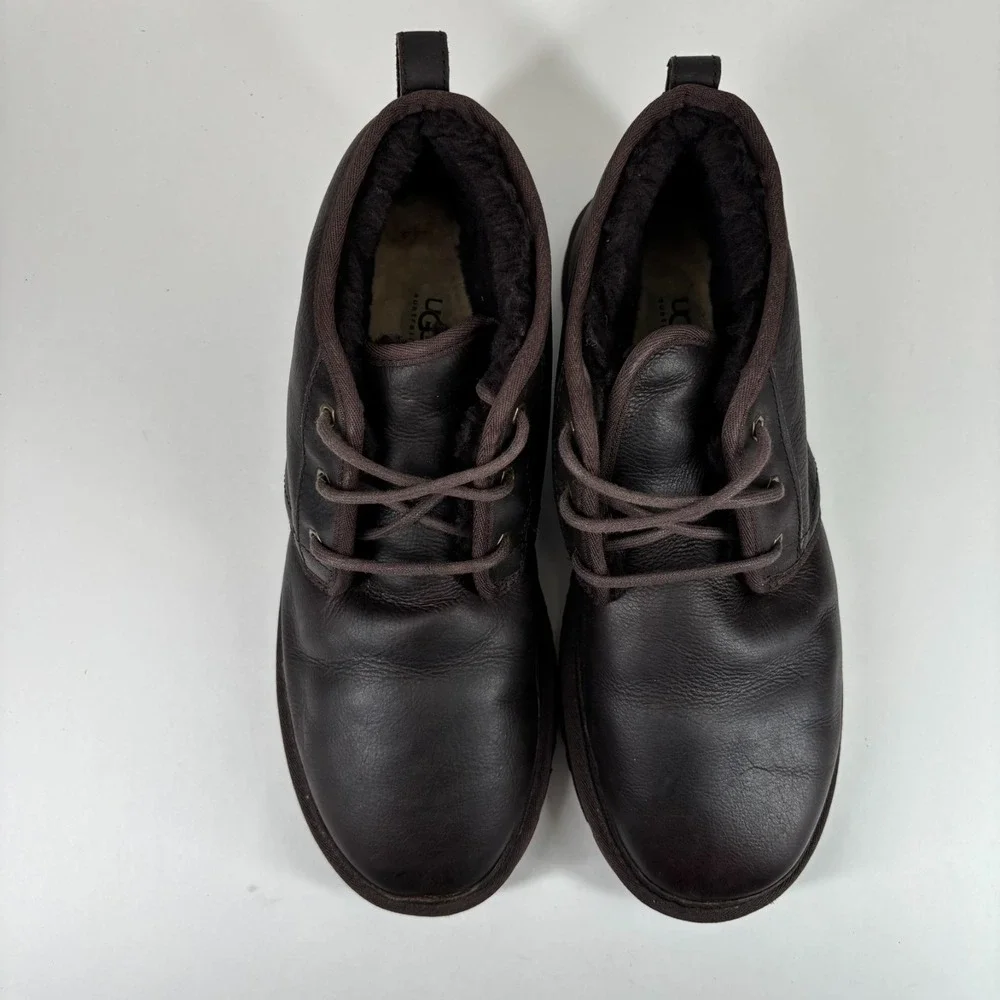 UGG Neumel Men's US‎ 13 China Tea Leather Wool Lined Casual Chukka Boot 1008908